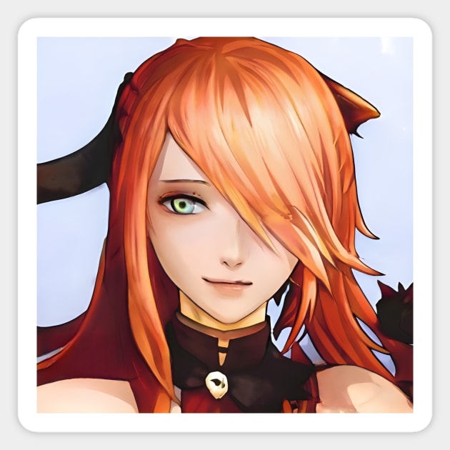 anime girl orange hair Sticker by animegirlnft